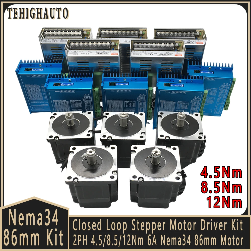 Hybrid Servo Driver Nema 34 8.5Nm - Nema34 86 มม.ปิด Loop Stepper Motor