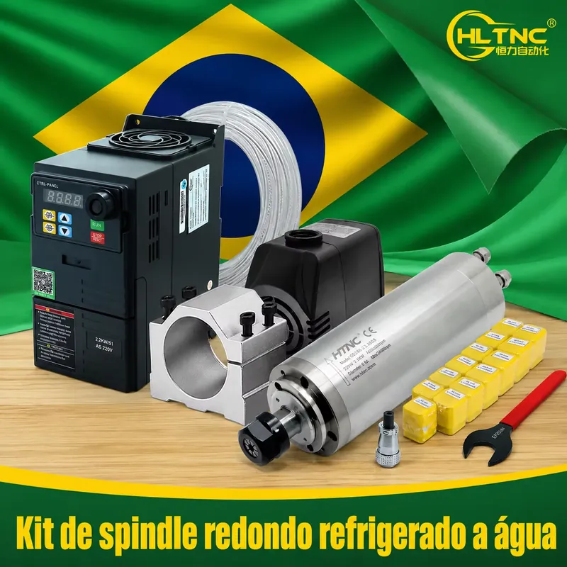 2.2Kw Water Cooled Spindle Kit Vfd - บราซิลจัดส่งแกนมอเตอร์ระบายความร้อนด้วยน้ำขนาด 2.2 กิโลวัตต์ 220 โวลต์ 110