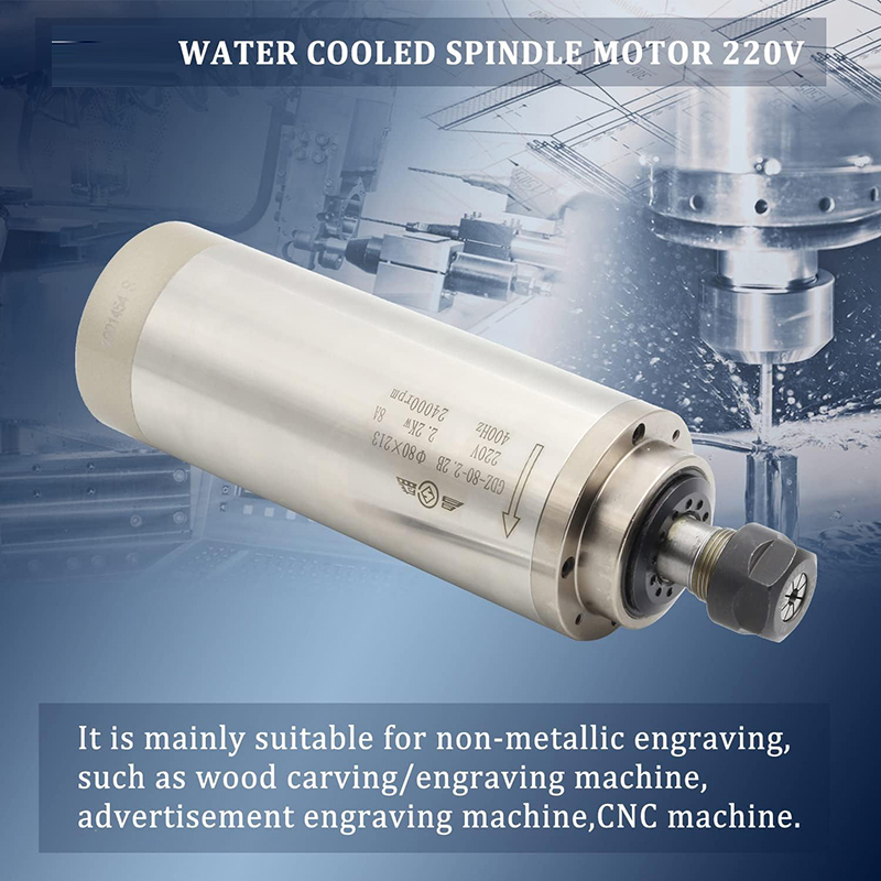 Er20 Collet Chuck Spindle Motor 220V - มอเตอร์แกนหมุน CNC 2.2KW 1.5KW 220V ระบายความร้อนด้วยน้ำ