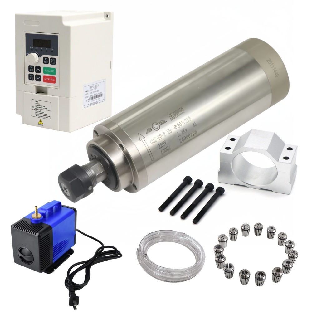 ชุดมอเตอร์แกนหมุนระบายความร้อน - 2.2Kw Water Cooled Spindle Kit Vfd บทวิจารณ์และราคา