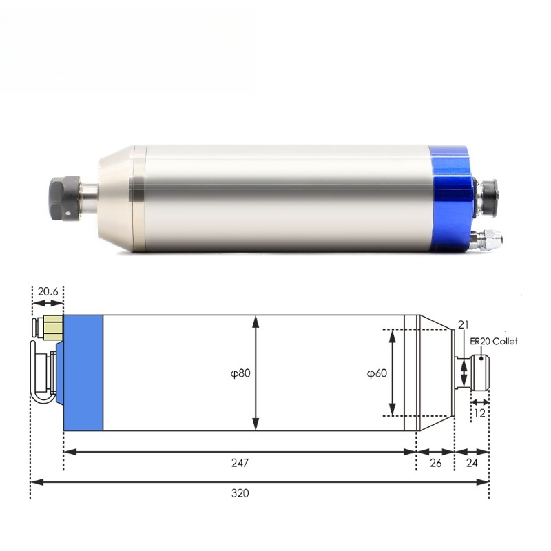 2.2kw ER20 D80 12000rpm/24000r - 2.2Kw Water Cooled Spindle Kit Vfd บทวิจารณ์และราคา