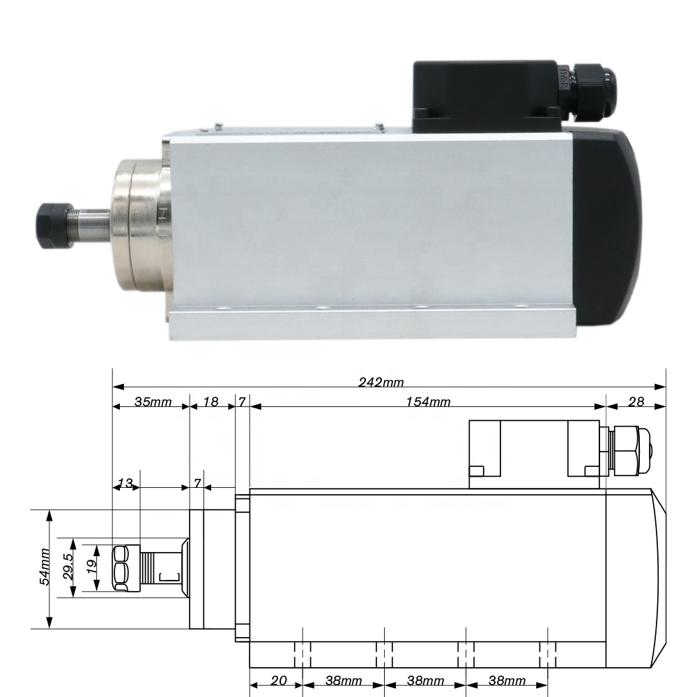 มอเตอร์แกนหมุน HLTNC 1.5kw ระบ - Air Cooled 1.5Kw Spindle Motor Inverter 110V บทวิจารณ์และราคา