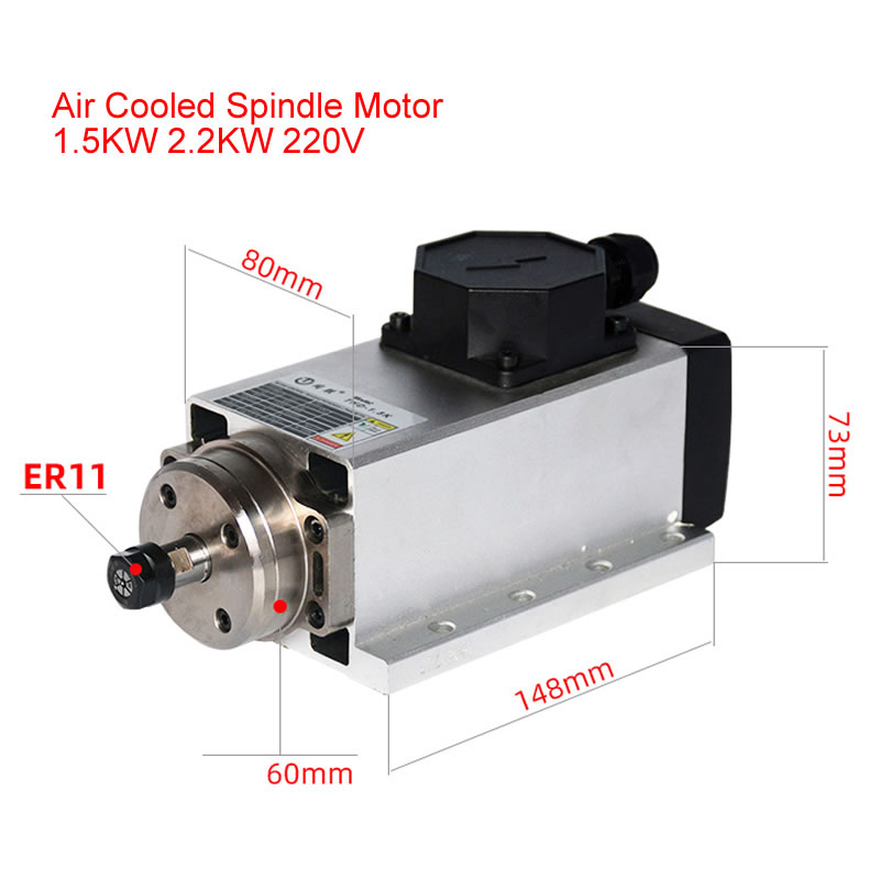 มอเตอร์แกนหมุน CNC 800W 1.5W 2 - Er20 Collet Chuck Spindle Motor 220V บทวิจารณ์และราคา