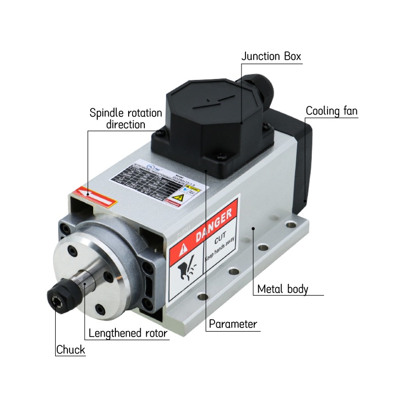 มอเตอร์แกนหมุนเครื่องกัด CNC 1 - Er20 Collet Chuck Spindle Motor 220V บทวิจารณ์และราคา